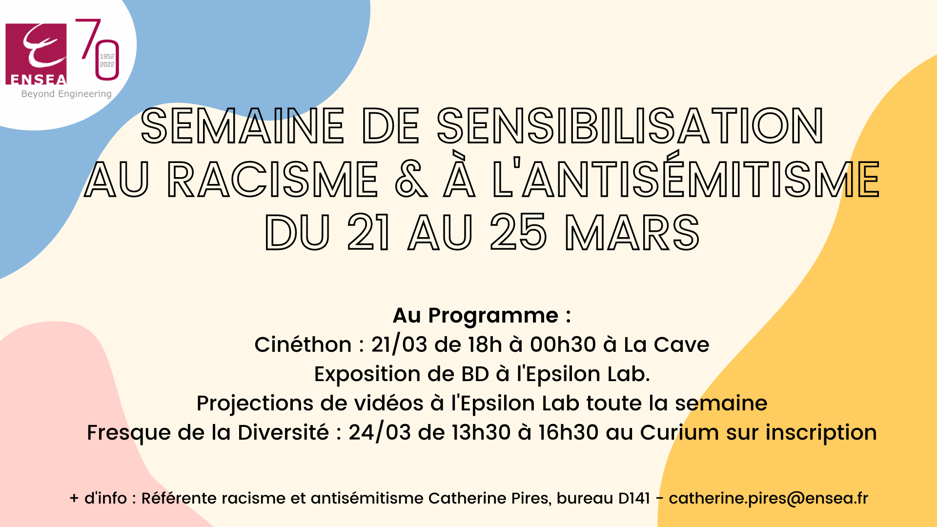 Semaine d'éducation et d'actions contre le racisme et l'antisémitisme du 21 au 25 mars 2022 