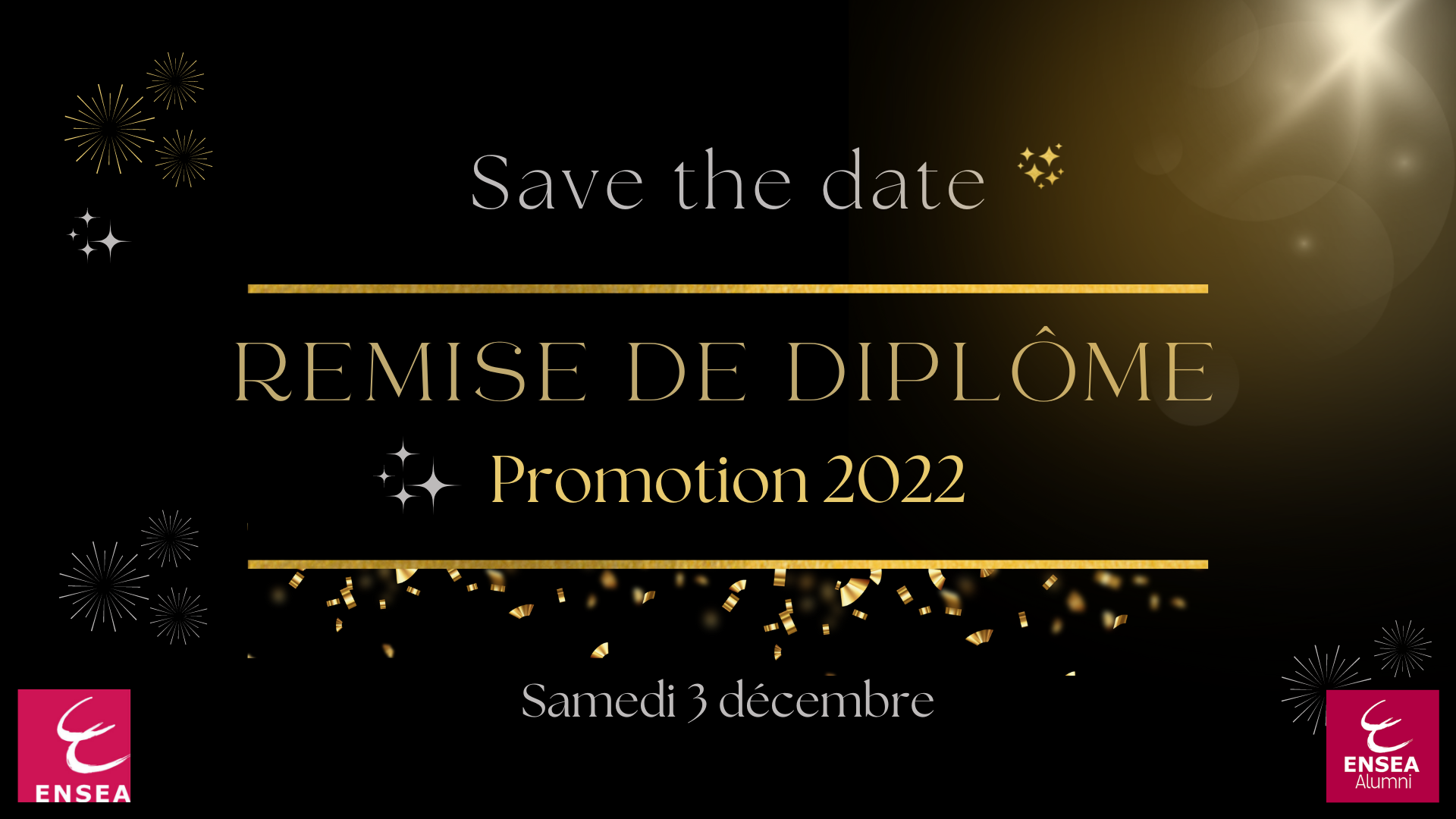 Save the Date Remise de Diplôme 2022 ENSEA